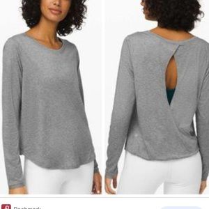 Gray open back lululemon long sleeve
